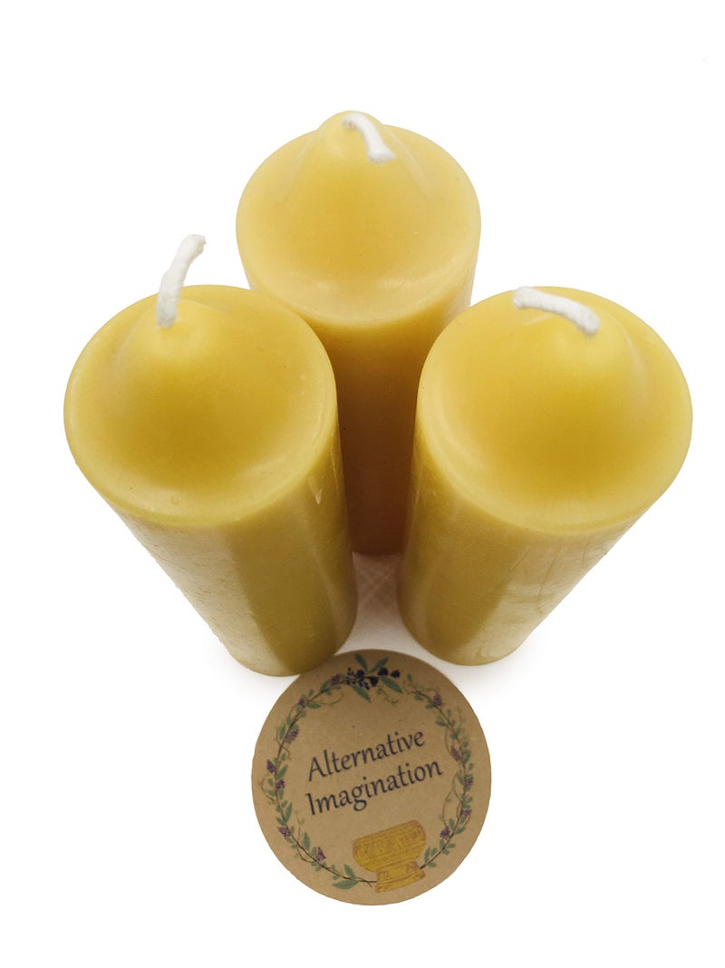Alternative Imagination 3 Pack Emergency Candles Made from Pure Beeswax. Slow Burn time for Hurricanes, Power outages, and More. - Image 4